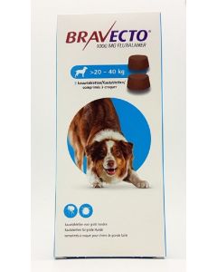 Bravecto Grand chien  20 à 40kg 2 cps- La Compagnie des Animaux