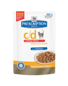 Hill's Prescription Diet c/d Feline - Urinary Stress with Salmon Pouches 