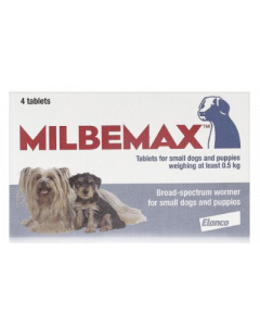 Milbemax Classic Tablets for small dogs & puppies x 4
