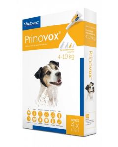 Prinovox Spot-on for Medium Dogs 4-10kg (4 pipettes)