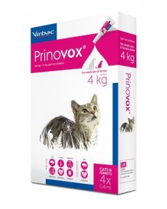 Prinovox Spot-on for Small Cats & Ferrets up to 4kg (4 pipettes)
