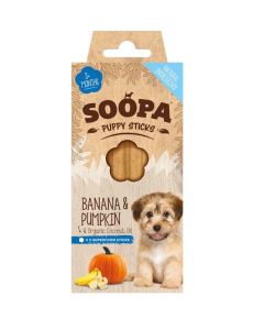 Soopa Puppy Banana & Pumpkin Dental Sticks 100g