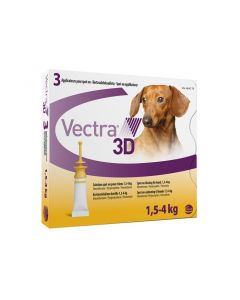 Vectra 3D for Extra Small Dogs 1.5 - 4kg (pack of 3)